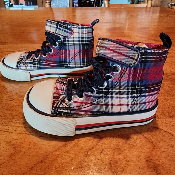 Baby Gap Plaid High-tops, Toddler Size 5 - Picture 3 of 7